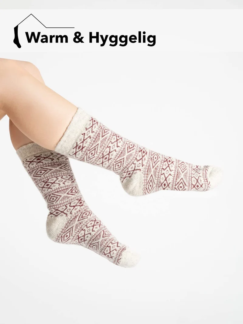 Ein Paar 80% Wollsocken Norwegen Flagge
