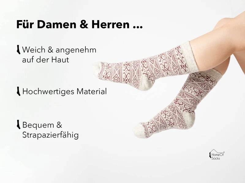 Ein Paar 80% Wollsocken Norwegen Flagge