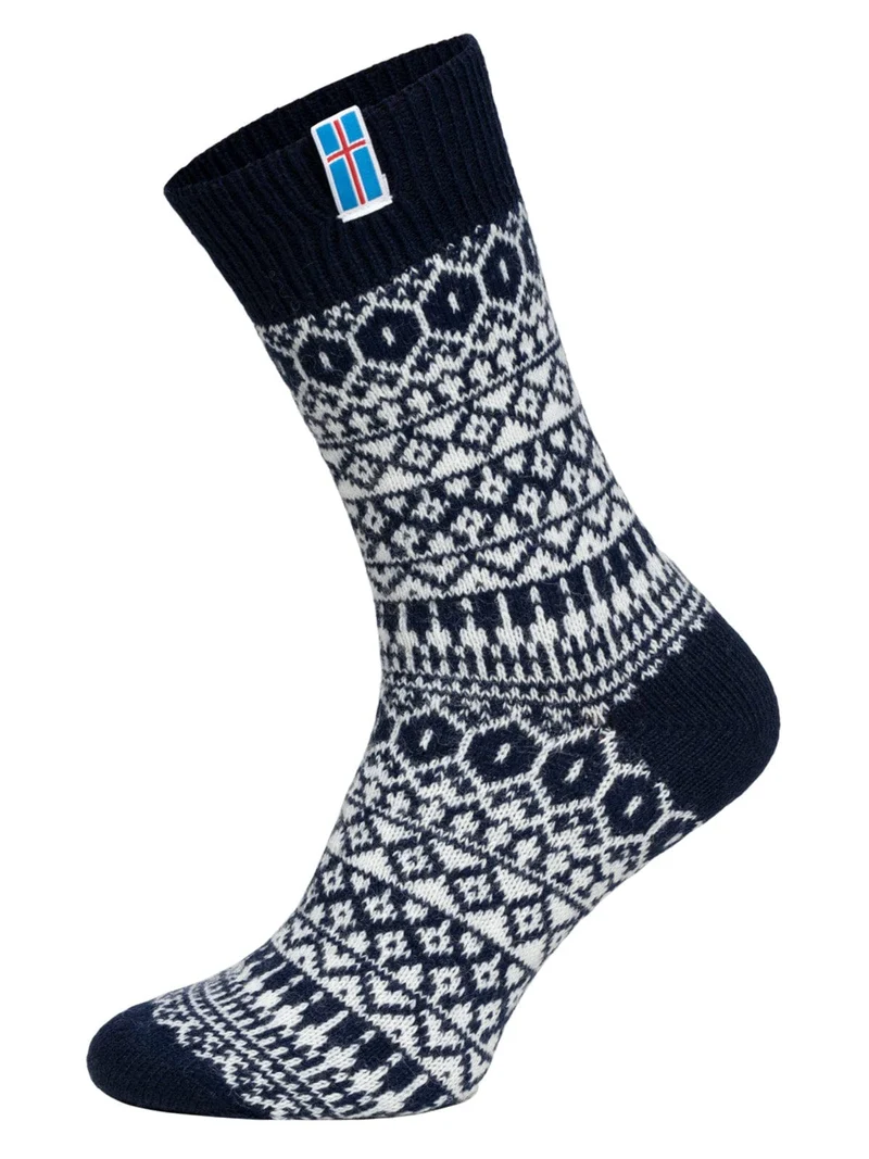 Ein Paar 60% Wollsocken Island Flag s Design