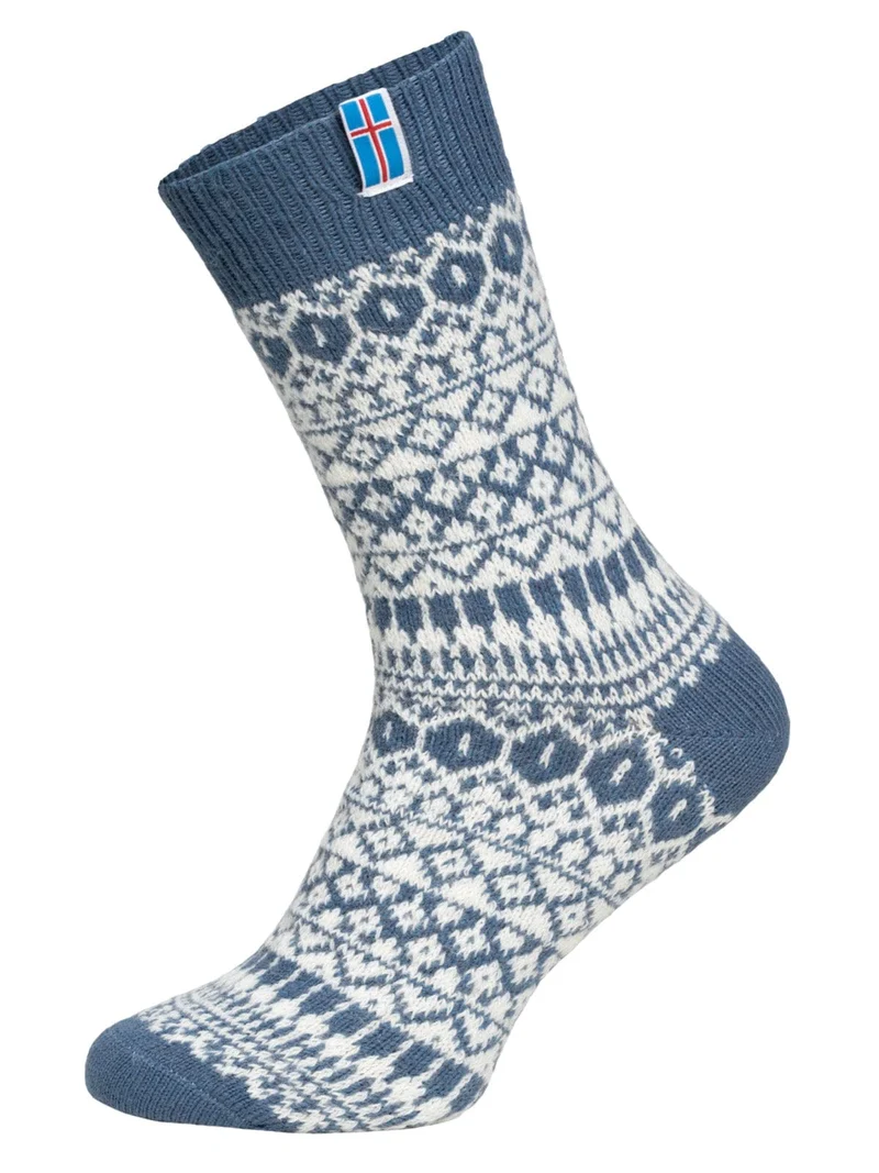 Ein Paar 60% Wollsocken Island Flag s Design