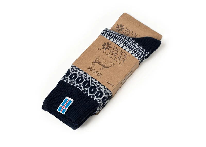 Ein Paar 60% Wollsocken Island Flag s Design