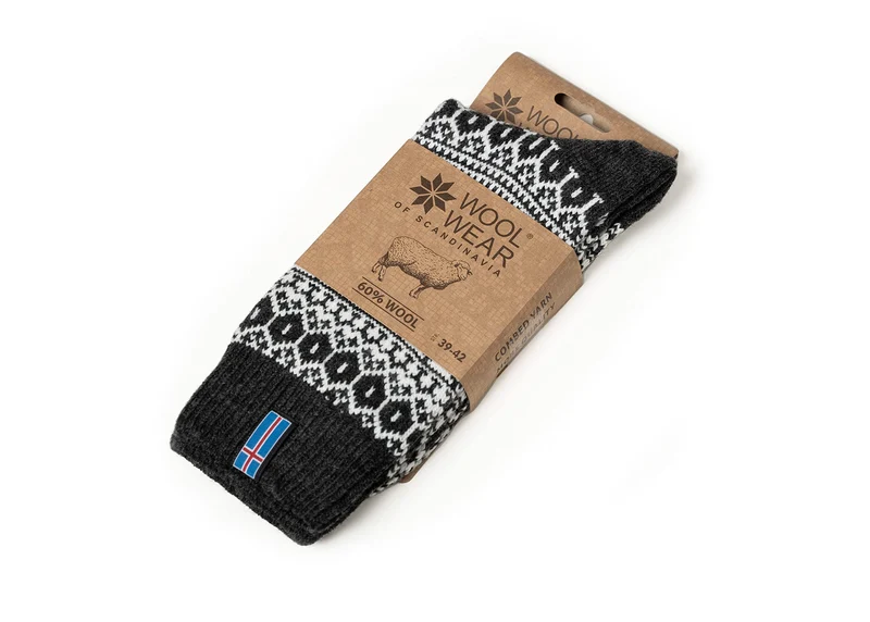 Ein Paar 60% Wollsocken Island Flag s Design