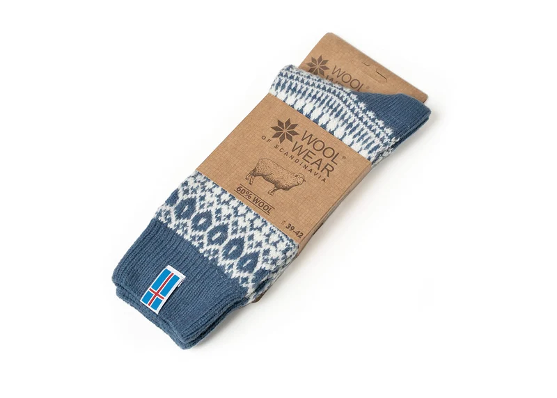 Ein Paar 60% Wollsocken Island Flag s Design
