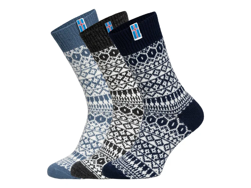 Ein Paar 60% Wollsocken Island Flag s Design