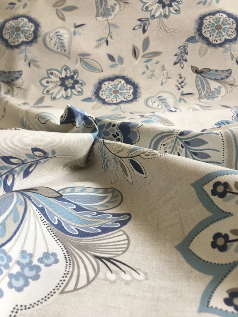 Dekostoff Floral - denim