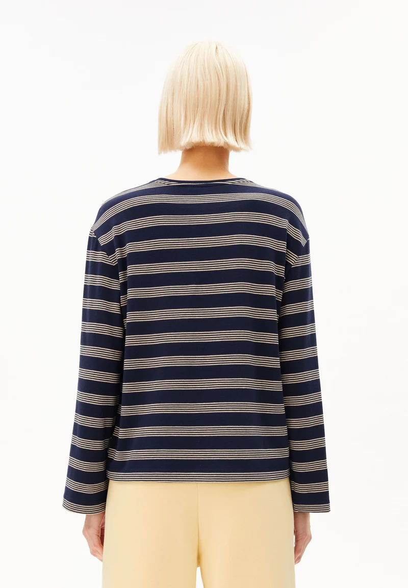 MARYNAA GESTREIFTES LANGARMSHIRT | tinted navy-golden hay