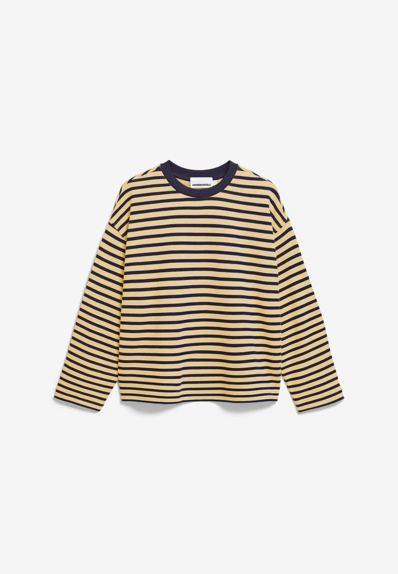 FRANKAA MAARLEN GESTREIFTES SWEATSHIRT | golden hay-tinted navy