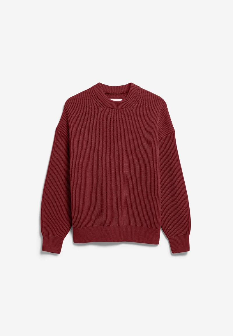 VANISÉ RIPP-STRICKPULLOVER | velvet red-light velvet red