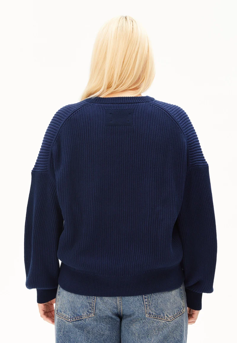 VANISÉ RIPP-STRICKPULLOVER | tinted navy-light tinted navy