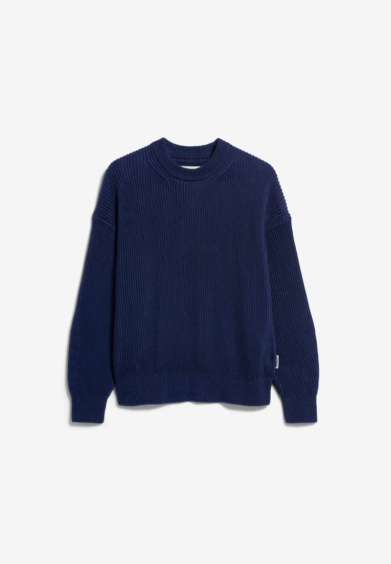 VANISÉ RIPP-STRICKPULLOVER | tinted navy-light tinted navy