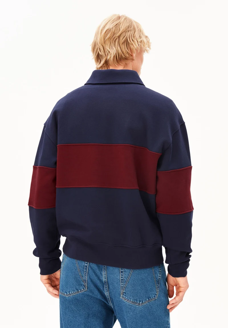 GESTREIFTES TROYER SWEATSHIRT | tinted navy-velvet red