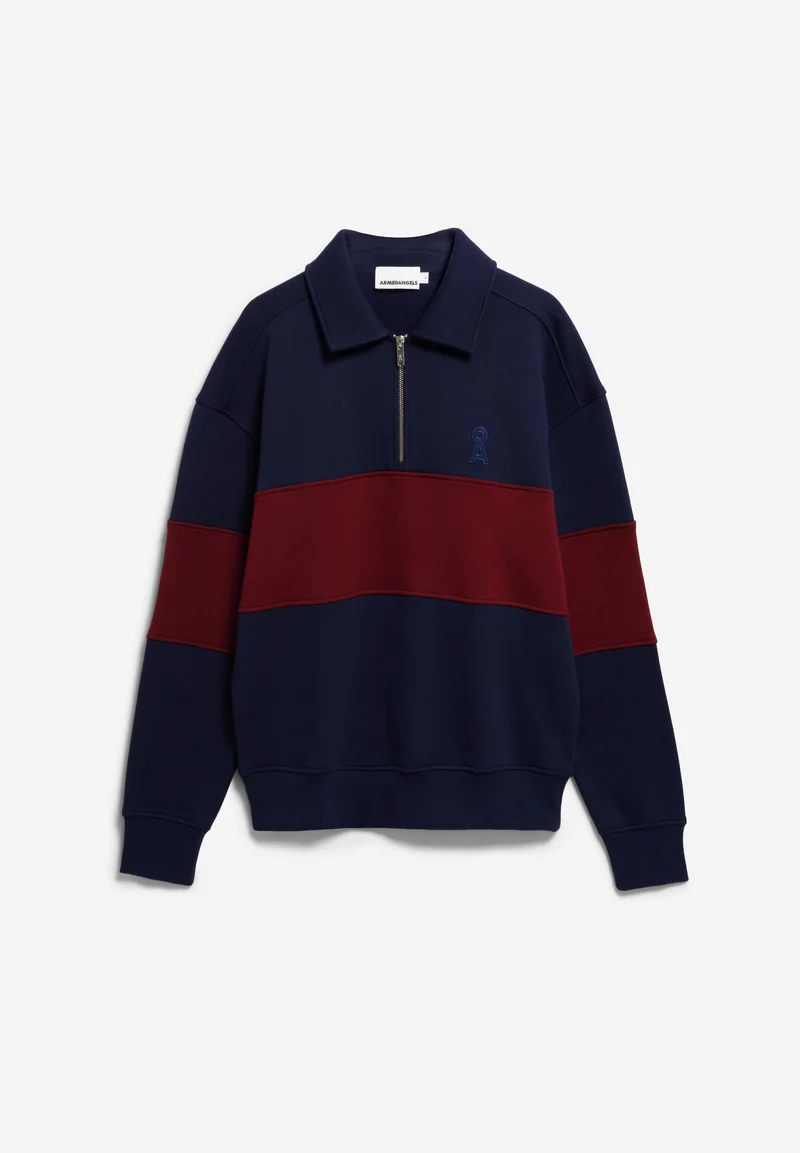 GESTREIFTES TROYER SWEATSHIRT | tinted navy-velvet red