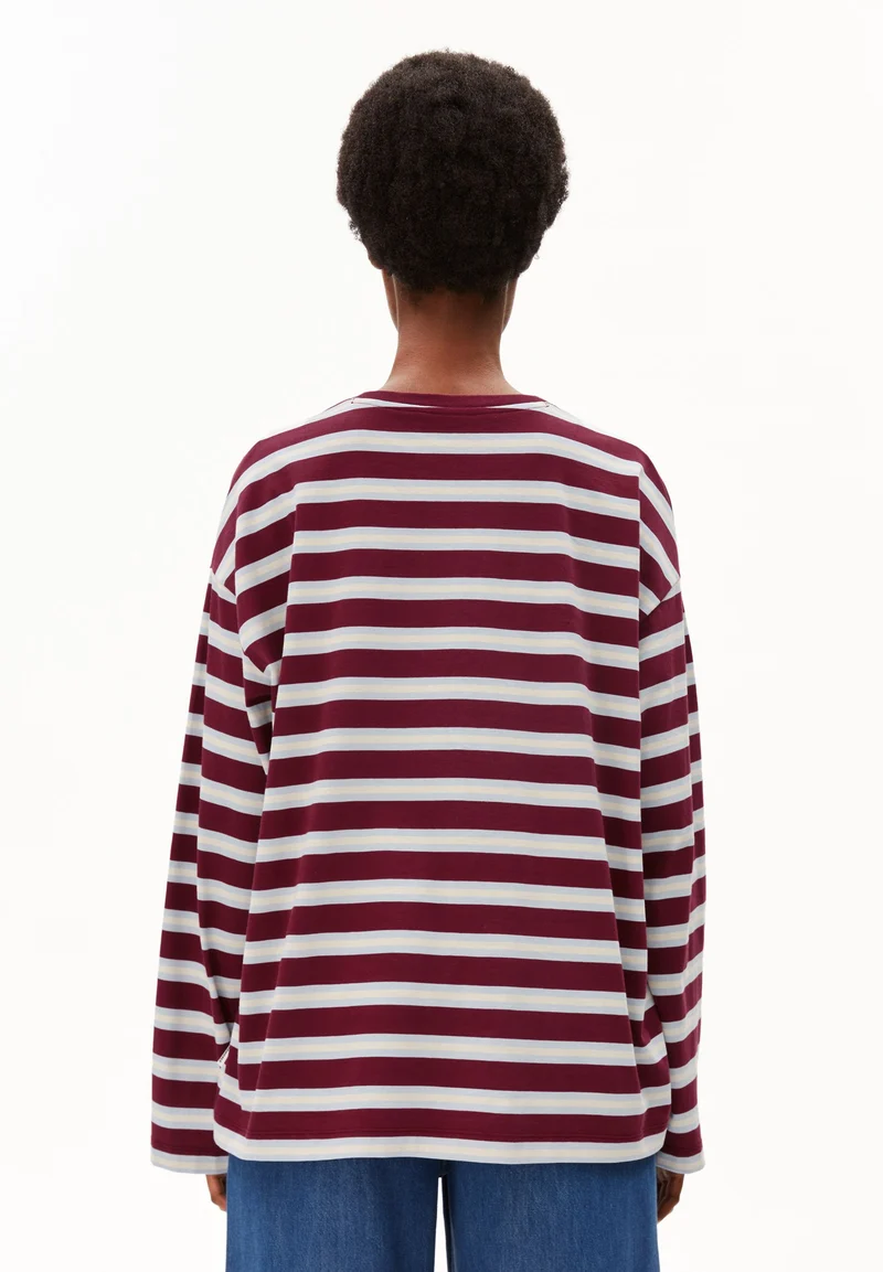 ICONIC Å FIETAA GESTREIFTES LANGARMSHIRT | velvet red-soft blue-undyed
