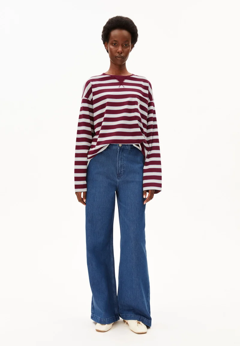 ICONIC Å FIETAA GESTREIFTES LANGARMSHIRT | velvet red-soft blue-undyed