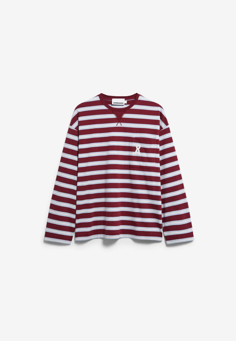 ICONIC Å FIETAA GESTREIFTES LANGARMSHIRT | velvet red-soft blue-undyed