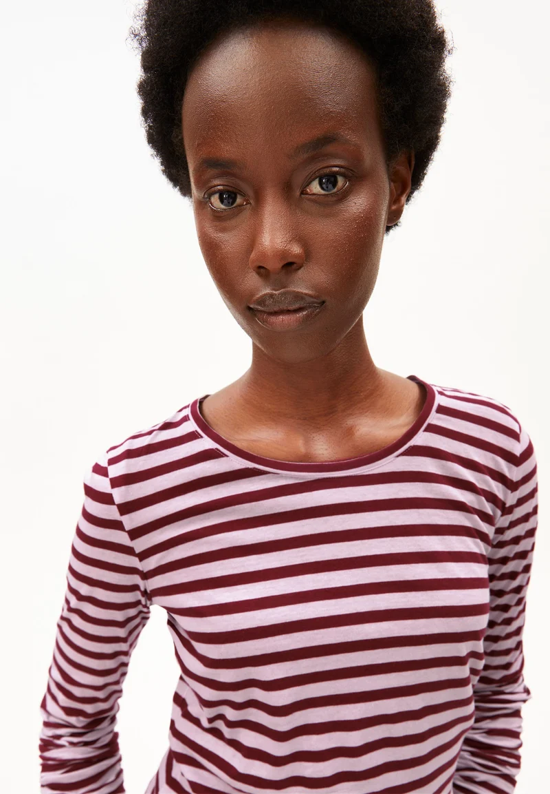 EINIAARA GESTREIFTES LANGARMSHIRT | moonlit lilac-velvet red