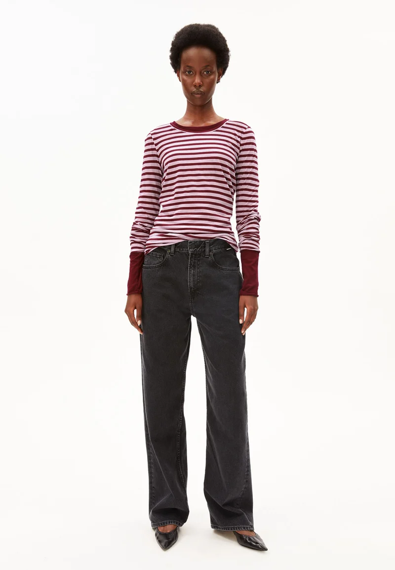 EINIAARA GESTREIFTES LANGARMSHIRT | moonlit lilac-velvet red