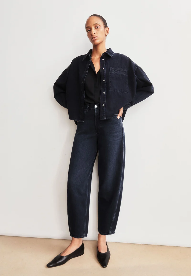 BAARLY HIGH WAIST BARREL JEANS | fluid ink