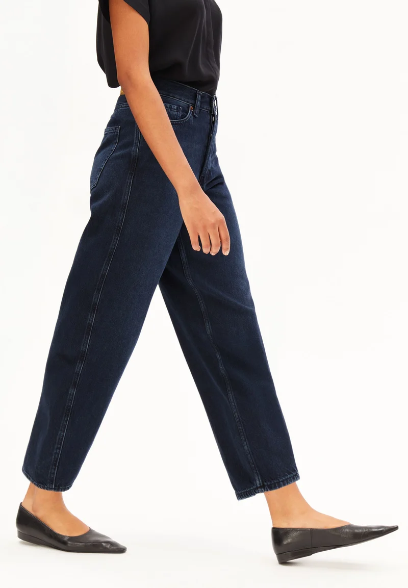 BAARLY HIGH WAIST BARREL JEANS | fluid ink