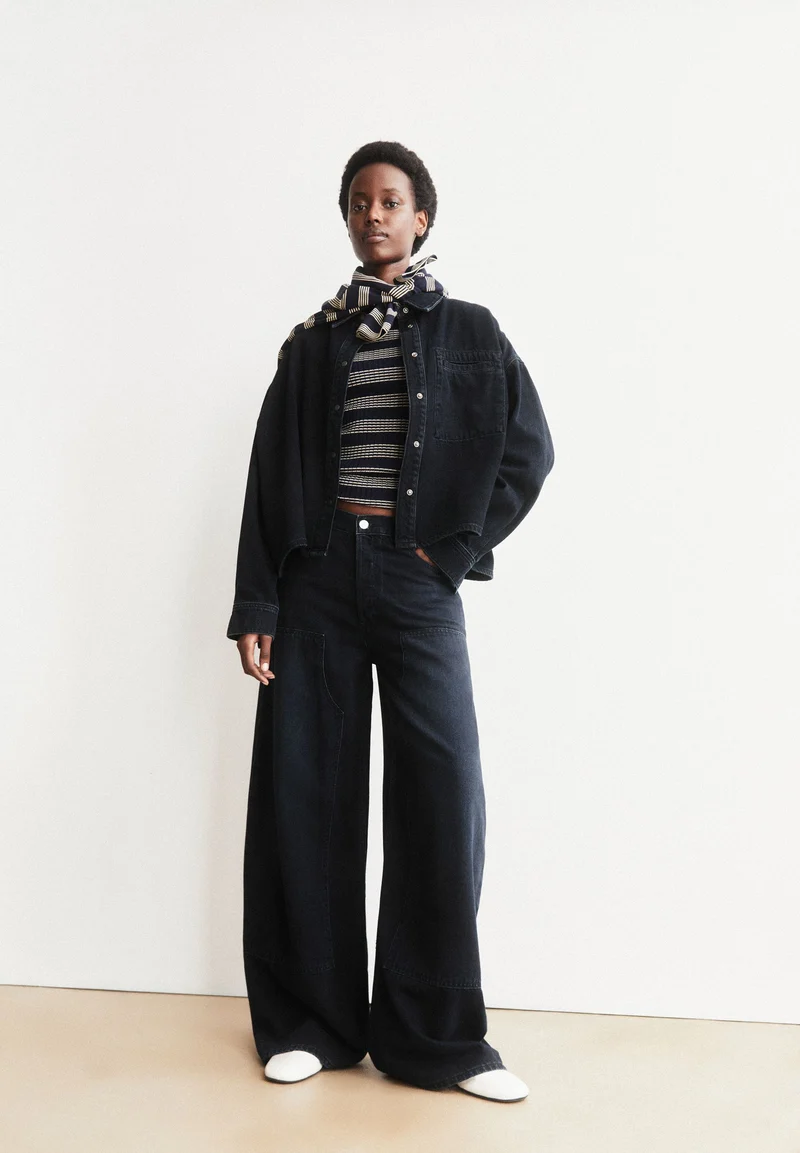 AALTHEA MID WAIST BARREL JEANS | fluid ink
