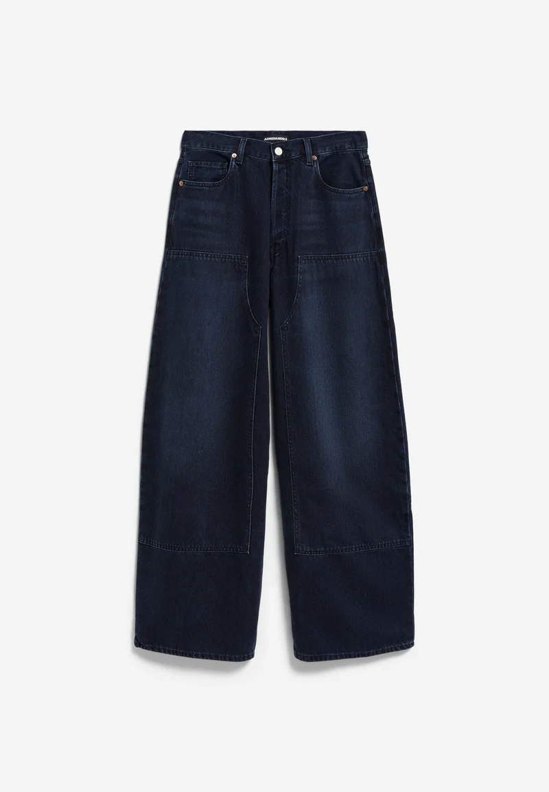 AALTHEA MID WAIST BARREL JEANS | fluid ink