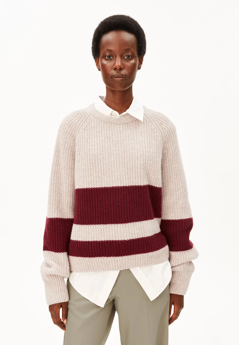 GESTREIFTER RIPPSTRICK PULLOVER