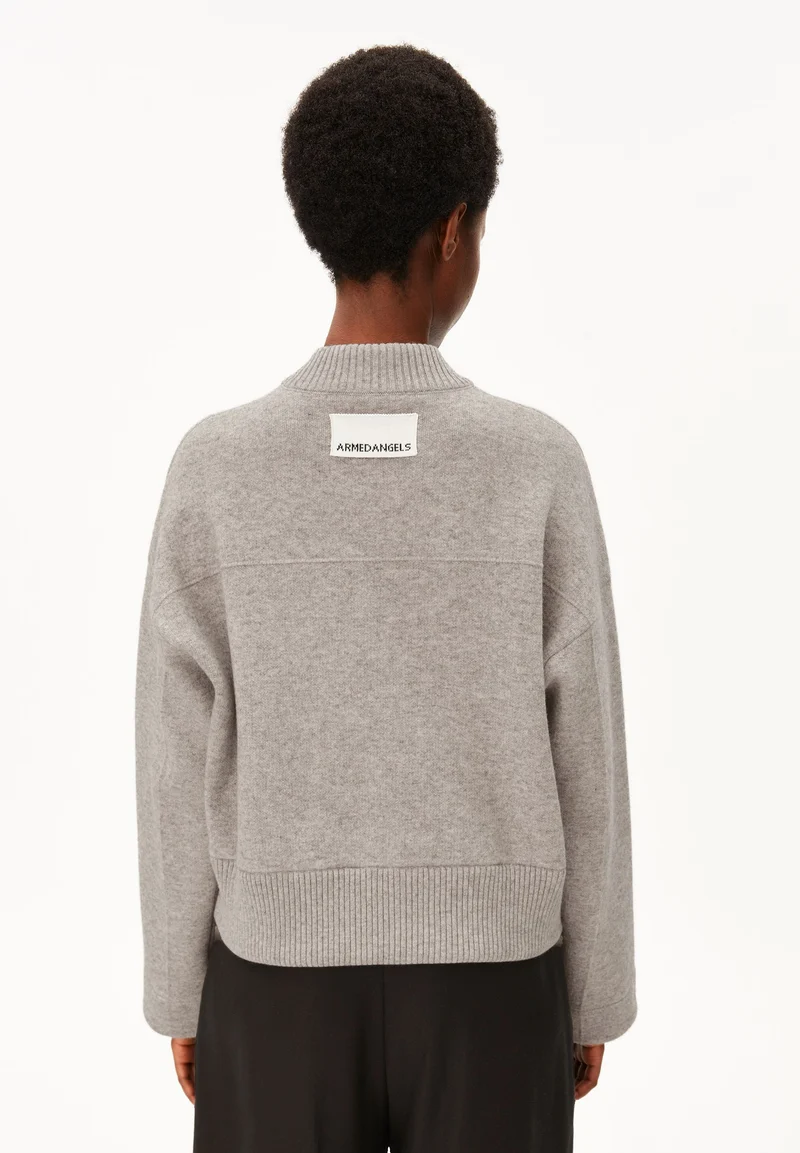 BAUMWOLL-WOLL BOMBERJACKE | dark honey melange