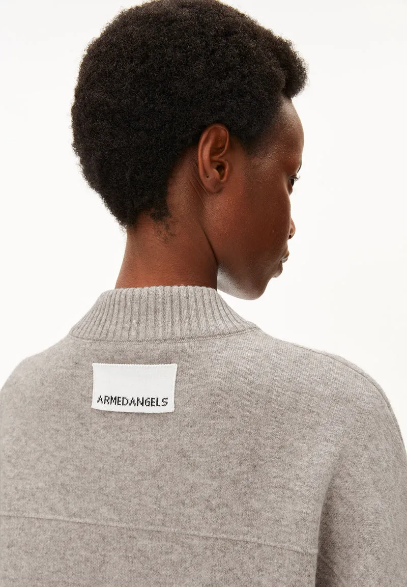 BAUMWOLL-WOLL BOMBERJACKE | dark honey melange