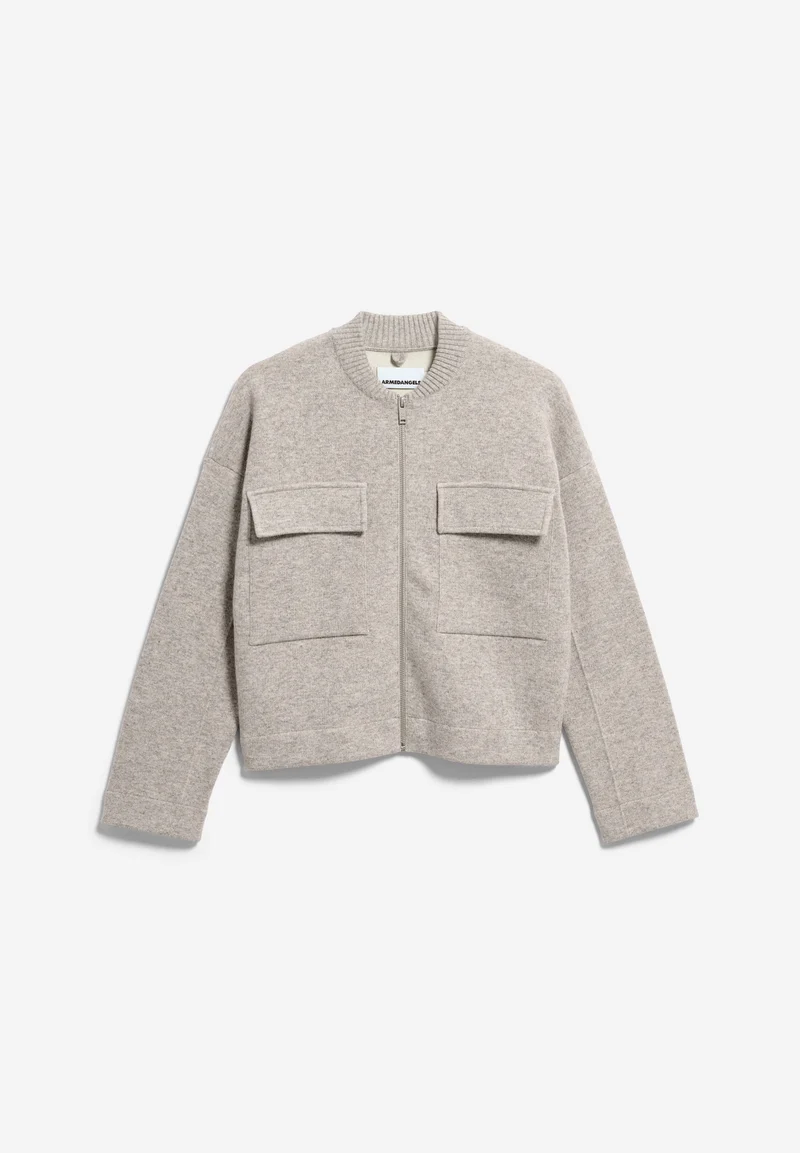 BAUMWOLL-WOLL BOMBERJACKE | dark honey melange