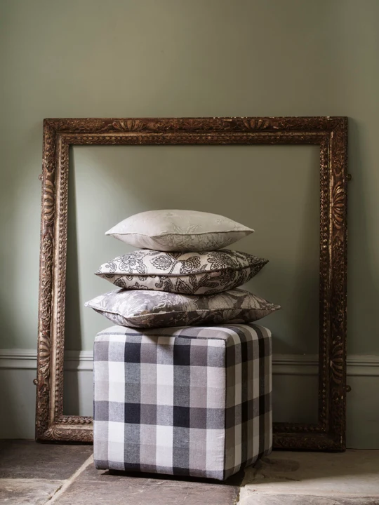 Linen Check - charcoal