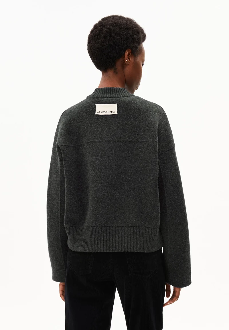 BAUMWOLL-WOLL BOMBERJACKE | steel melange