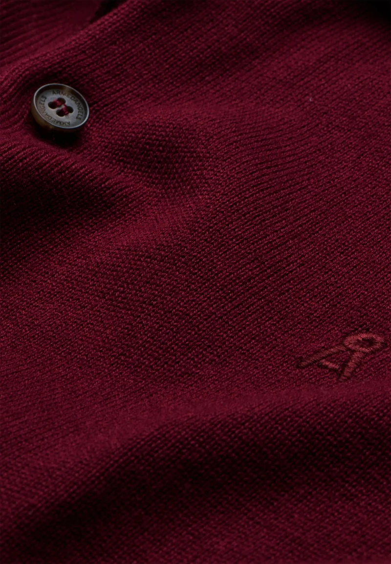 STRICK-POLOLANGARMSHIRT | velvet red