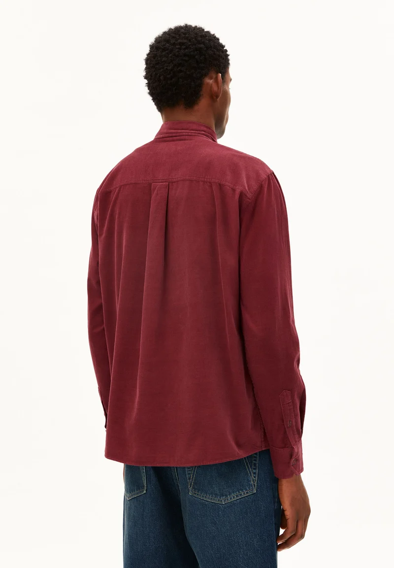 CORD-LANGARMHEMD | velvet red