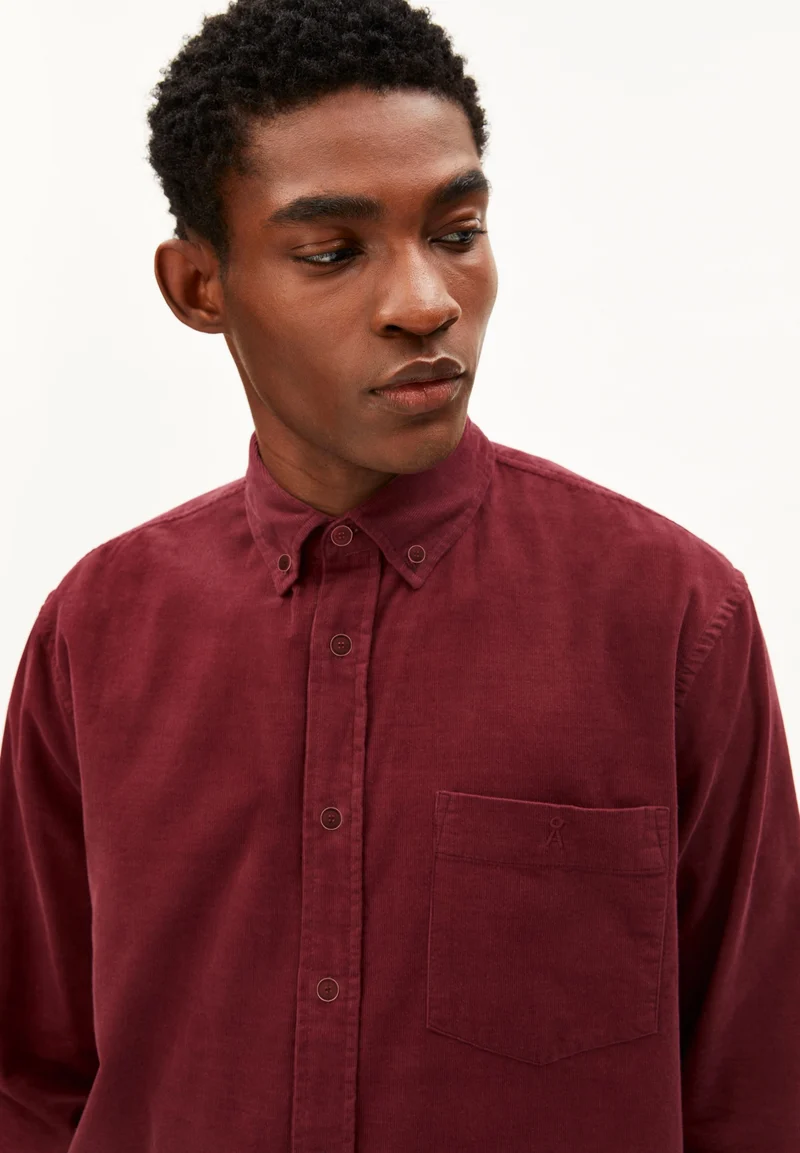 CORD-LANGARMHEMD | velvet red