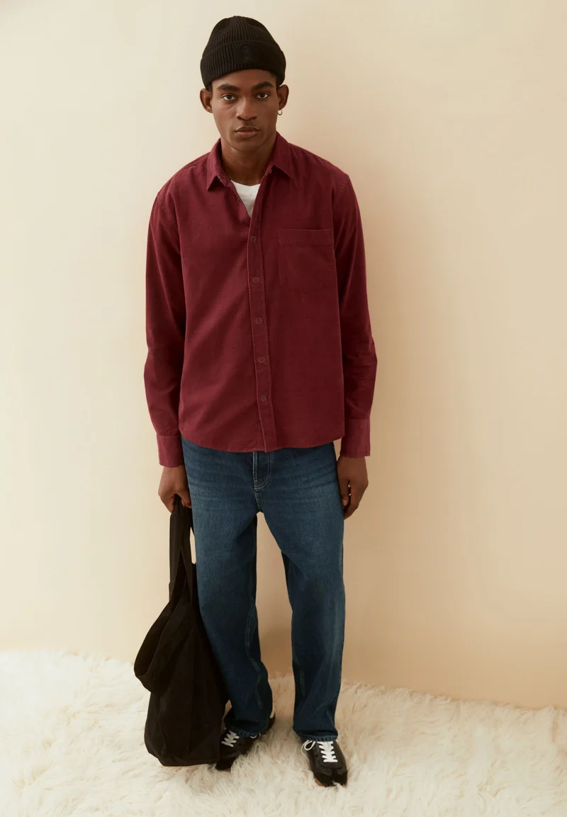 CORD-LANGARMHEMD | velvet red