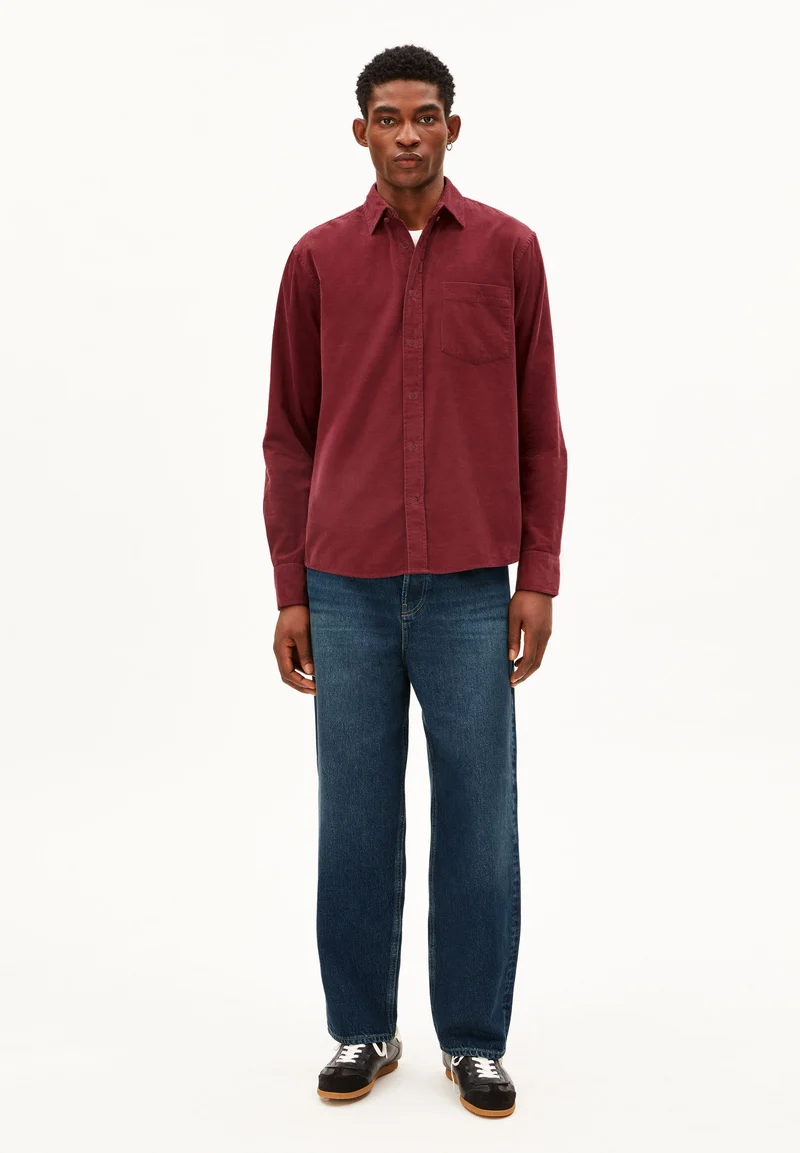 CORD-LANGARMHEMD | velvet red