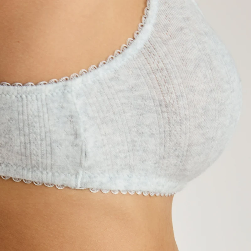Pointelle Bralette - Graue Melange