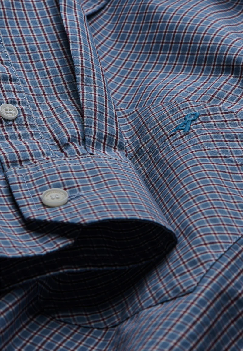 KARIERTES LANGARMHEMD | tinted navy