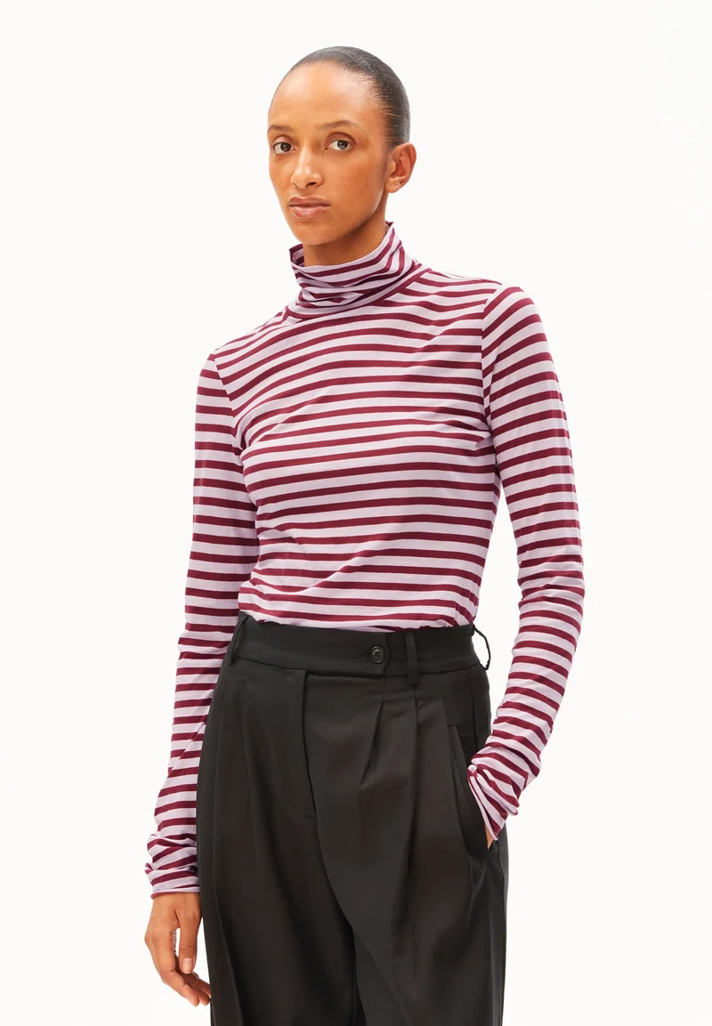 GRAZILIANAA GESTREIFTES LANGARMSHIRT | moonlit lilac-velvet red