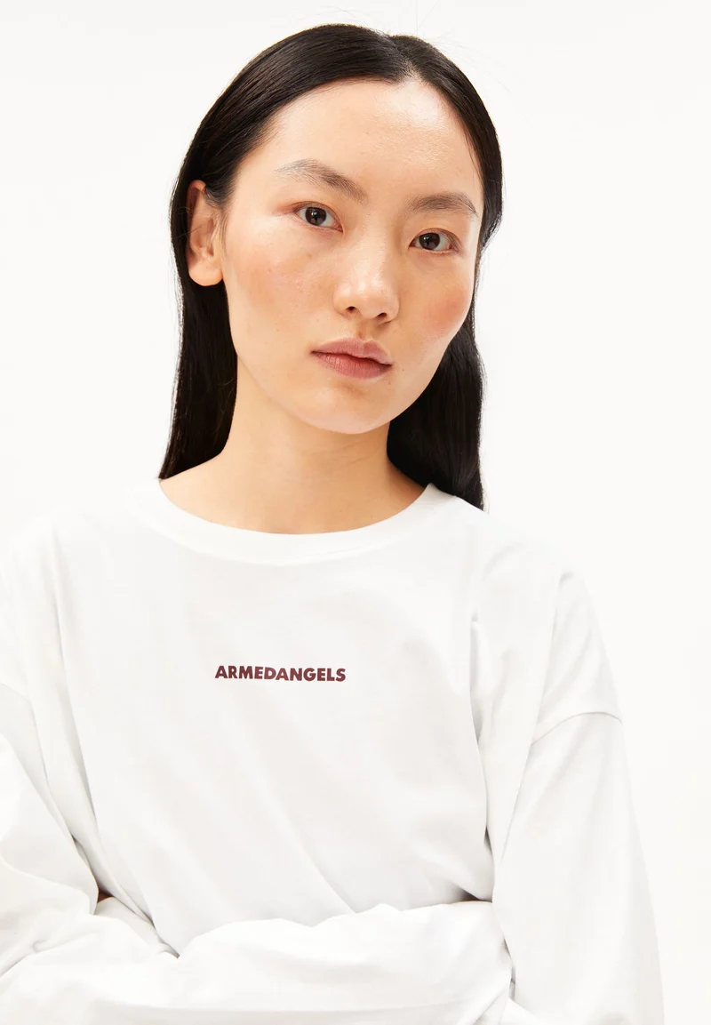 FIETAA SMILE LANGARMSHIRT | white-moonlit lilac