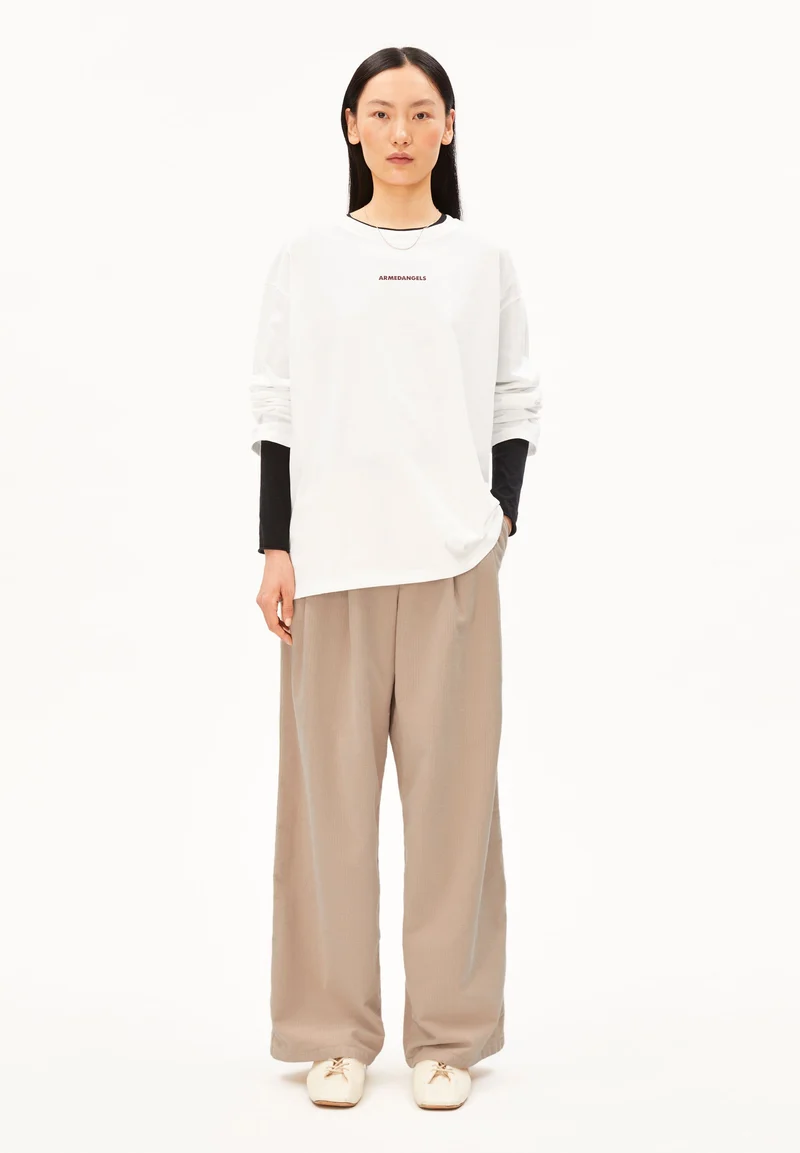 FIETAA SMILE LANGARMSHIRT | white-moonlit lilac