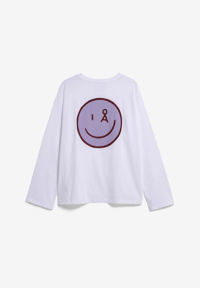 FIETAA SMILE LANGARMSHIRT | white-moonlit lilac