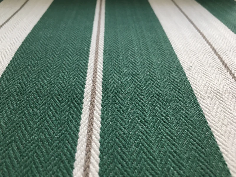 Cotton Stripes - racing green & linen