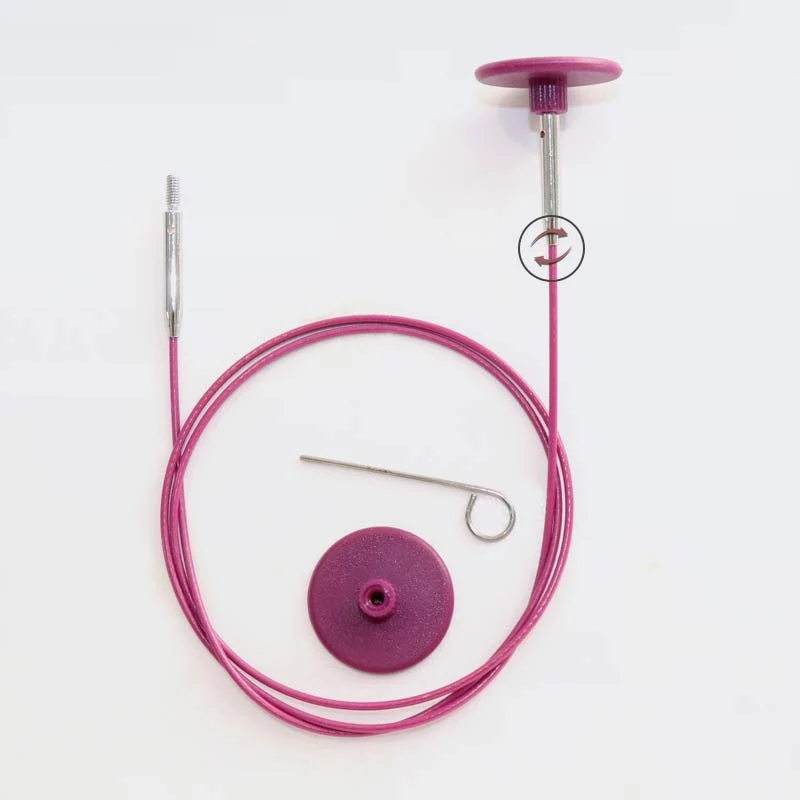 knit pro violette Stahlseile 360° drehbar und fest