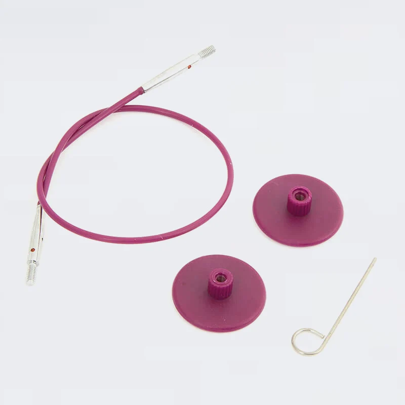knit pro violette Stahlseile 360° drehbar und fest