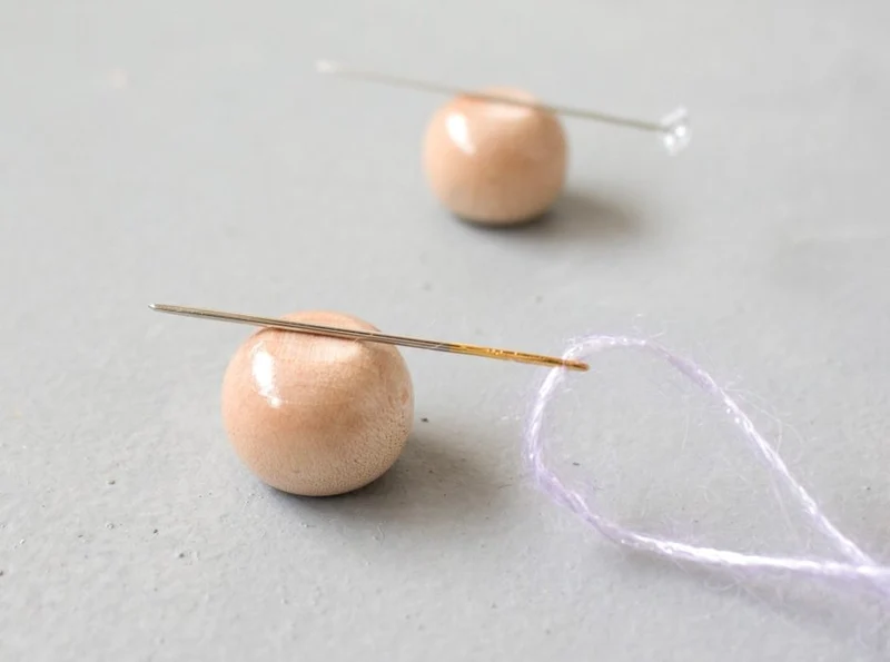 seeknit magnetische Nadelhalter Holzkugel
