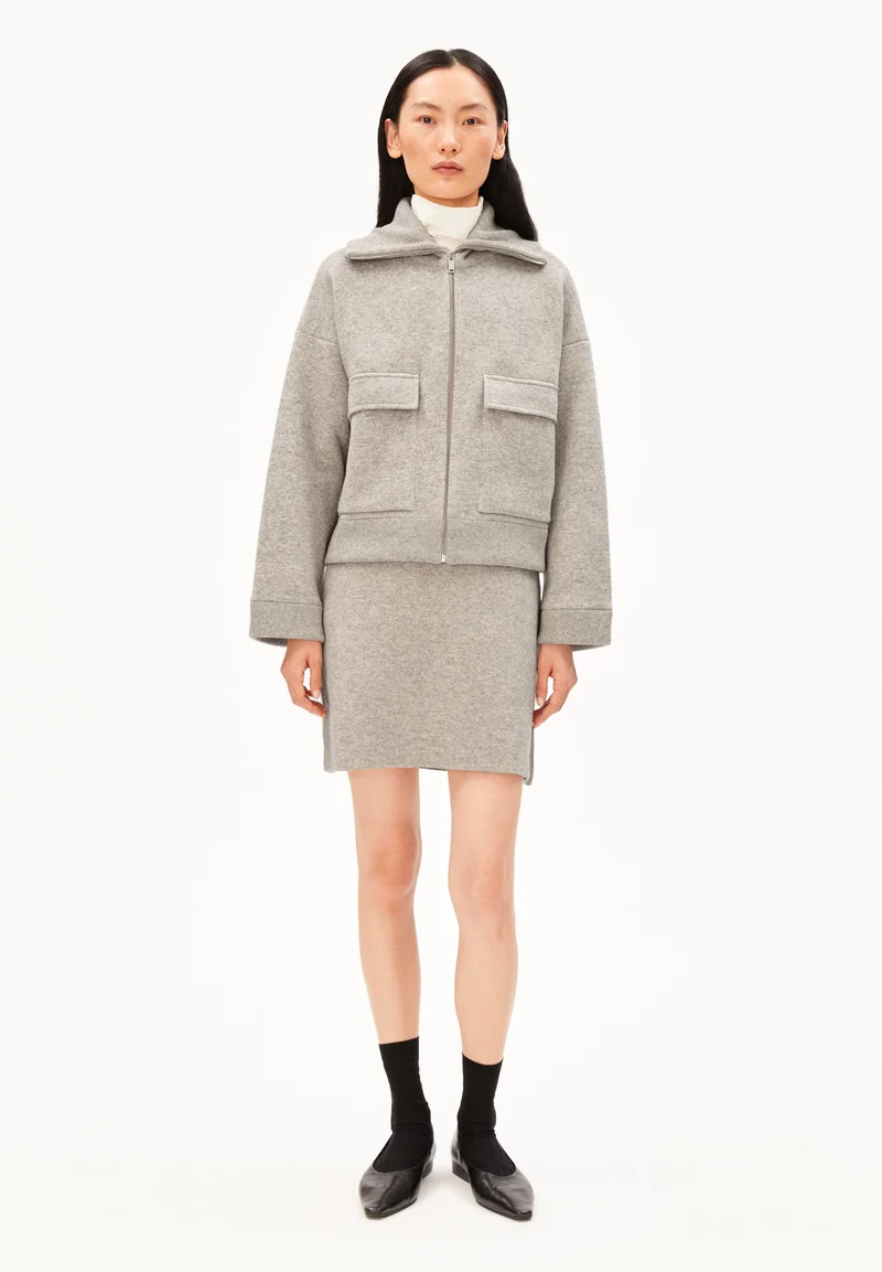 BAUMWOLL-WOLL MINI-STRICKROCK | dark honey melange