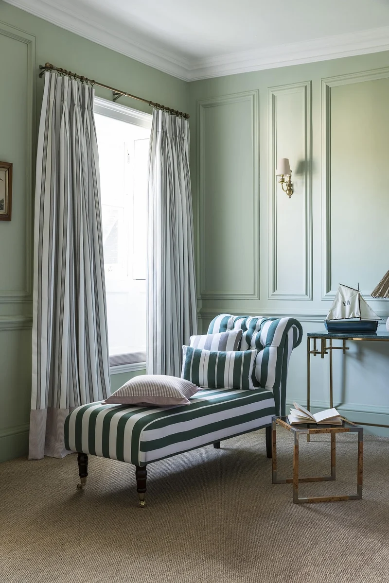 Cotton Stripes - green & white