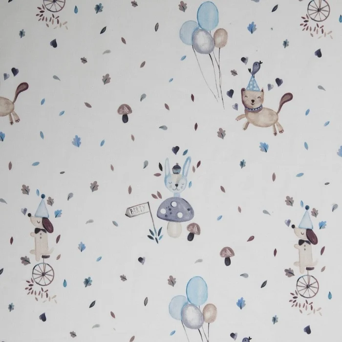 Baumwollstoff Cats & Dogs - blue 280 cm