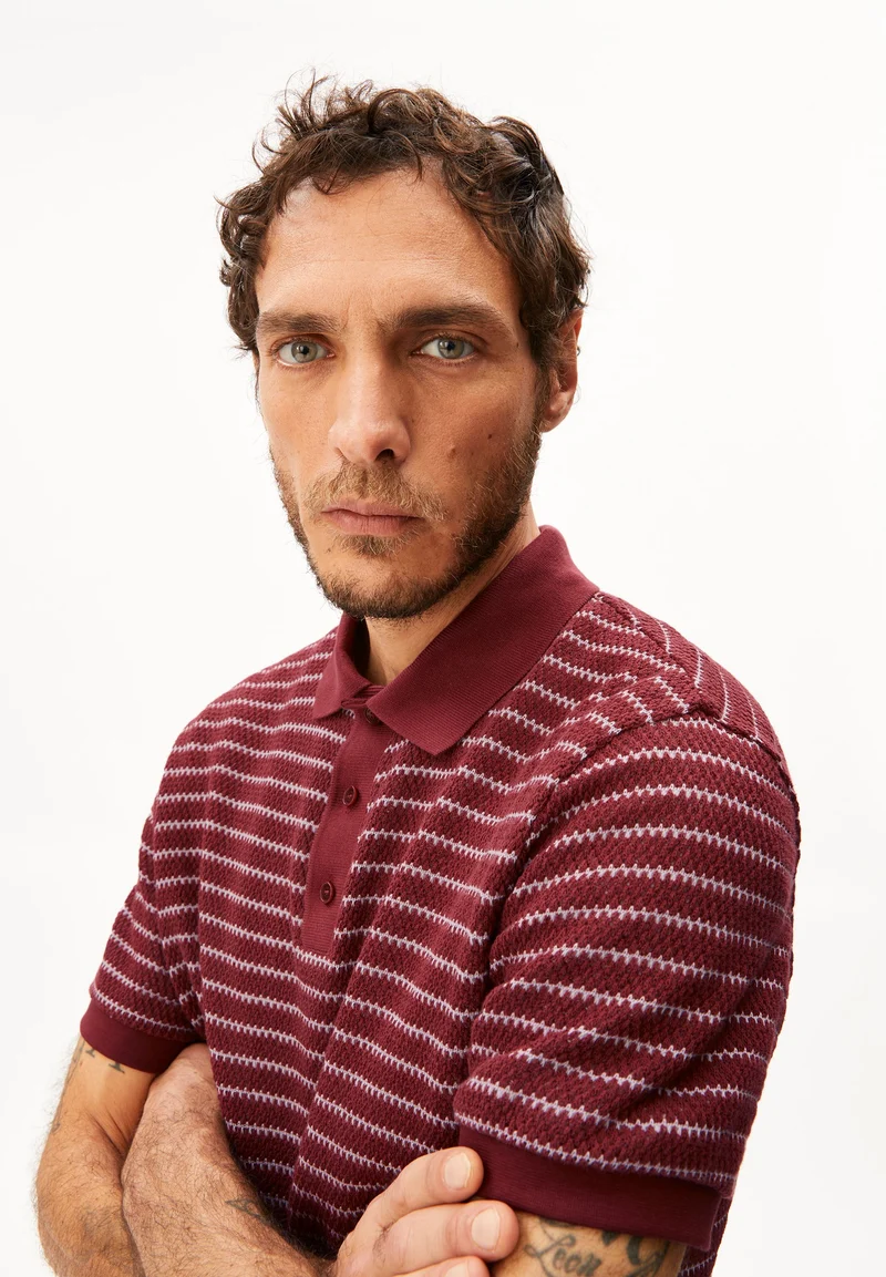 MAARIO STRICK-POLOSHIRT | velvet red-moonlit lilac